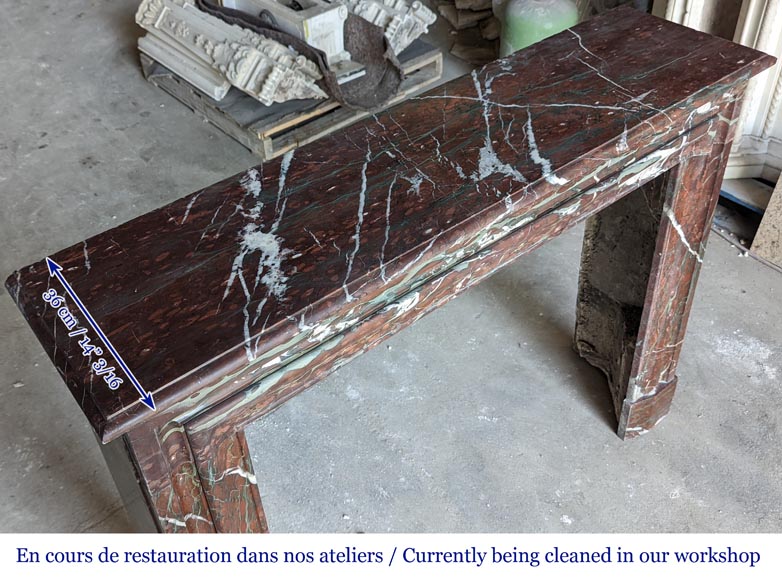 Cheminée de style Louis XIV en marbre Griotte Cheminée de style Louis XIV en marbre Griotte-8