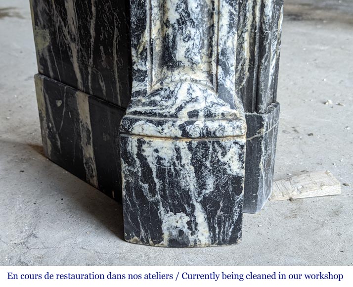 Cheminée Pompadour de style Louis XV en marbre Noir Marquina Cheminée Pompadour de style Louis XV en marbre Noir Marquina-4