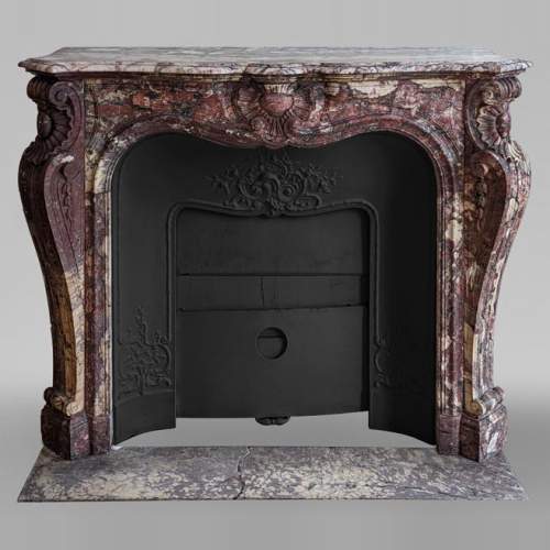 Cheminée de style Napoléon III en marbre Fleur de pêcher