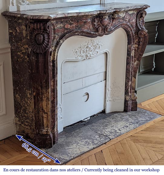 Cheminée de style Napoléon III en marbre Fleur de pêcher Cheminée de style Napoléon III en marbre Fleur de pêcher-4