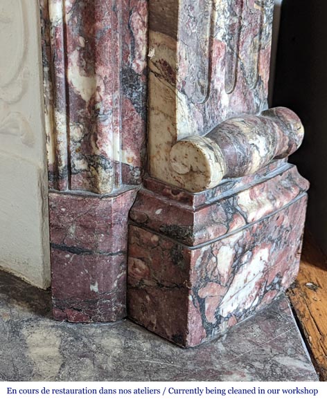 Cheminée de style Napoléon III en marbre Fleur de pêcher Cheminée de style Napoléon III en marbre Fleur de pêcher-12