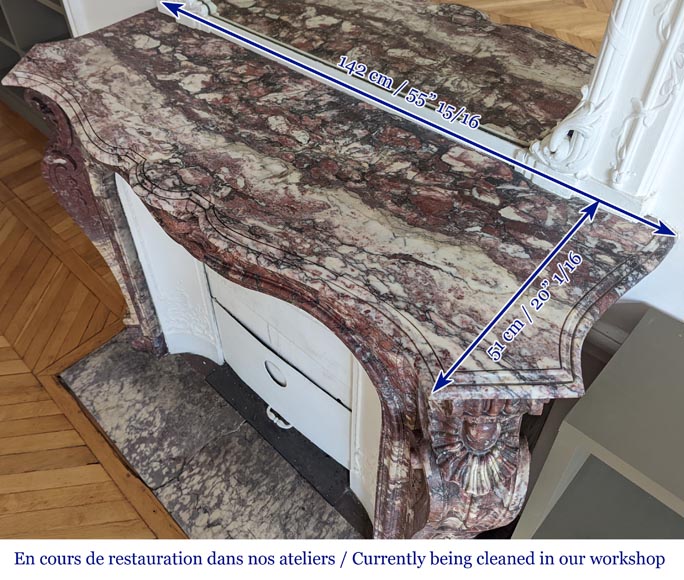 Cheminée de style Napoléon III en marbre Fleur de pêcher Cheminée de style Napoléon III en marbre Fleur de pêcher-14