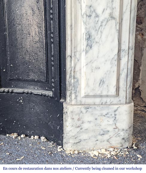 Cheminée de style Louis XVI moulurée en marbre Arabescato Cheminée de style Louis XVI moulurée en marbre Arabescato-7