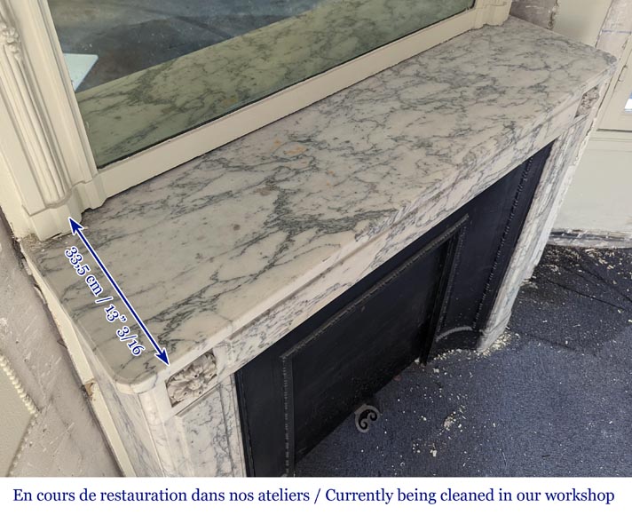 Cheminée de style Louis XVI moulurée en marbre Arabescato Cheminée de style Louis XVI moulurée en marbre Arabescato-8