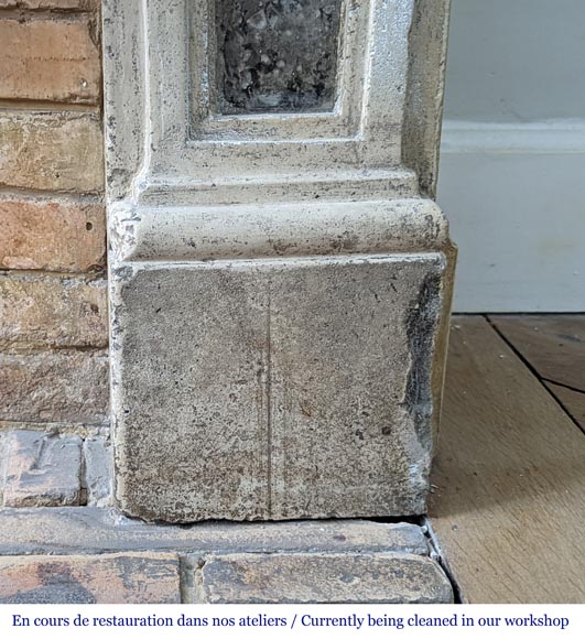 Cheminée d'époque Louis XVI en pierre et marbre Cheminée d'époque Louis XVI en pierre et marbre-5