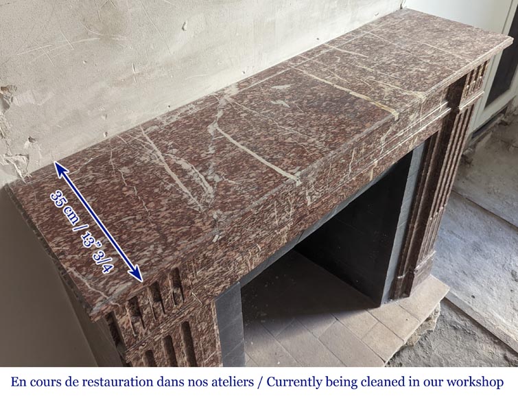 Petite cheminée de style Louis XVI à rudentures en marbre Campan Petite cheminée de style Louis XVI à rudentures en marbre Campan-8