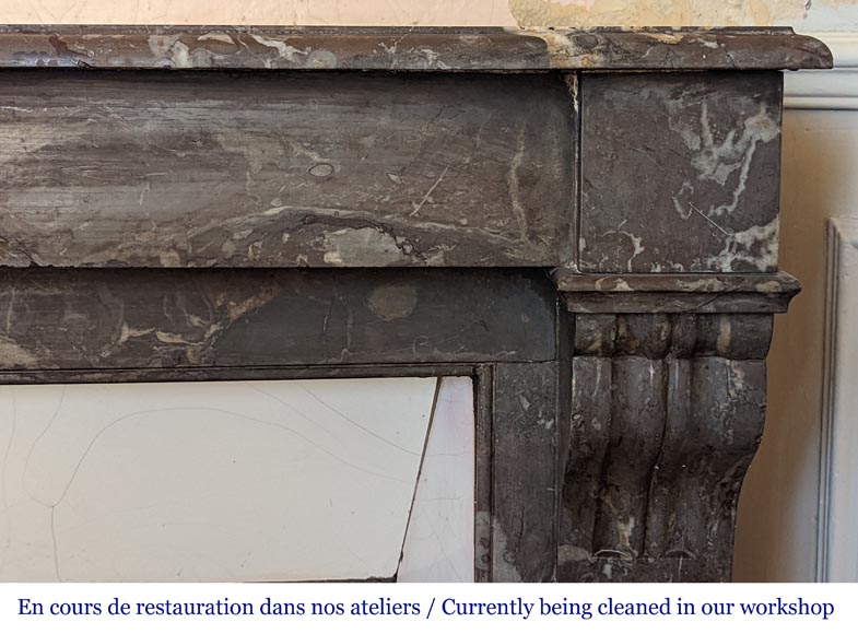 Cheminée de style Napoléon III à modillons en marbre Rouge du Nord Cheminée de style Napoléon III à modillons en marbre Rouge du Nord-6