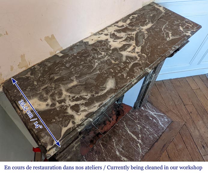 Cheminée de style Napoléon III à modillons en marbre Rouge du Nord Cheminée de style Napoléon III à modillons en marbre Rouge du Nord-8