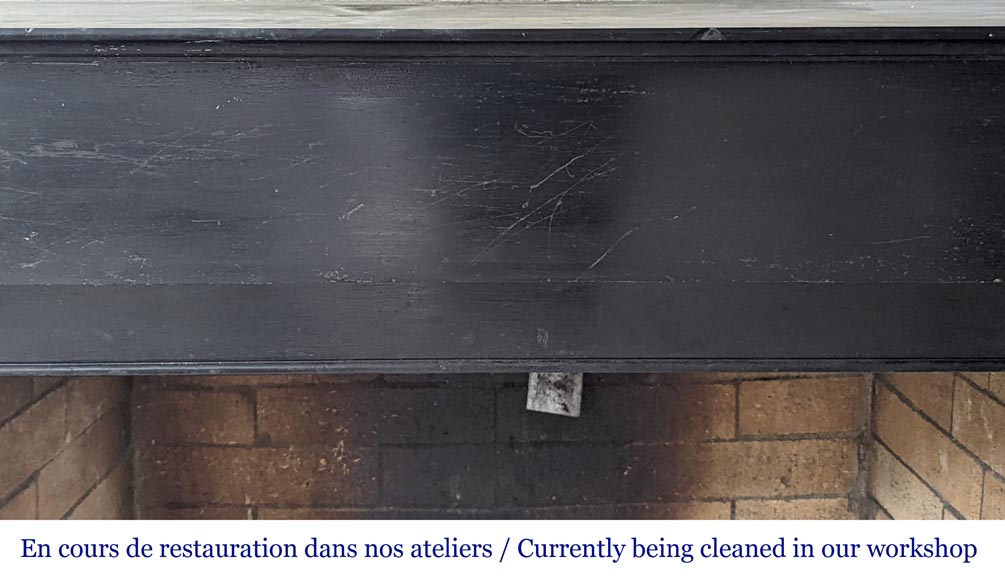 Cheminée de style Napoléon III en marbre noir Cheminée de style Napoléon III en marbre noir-1