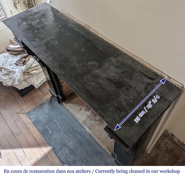 Cheminée de style Napoléon III en marbre noir Cheminée de style Napoléon III en marbre noir-9