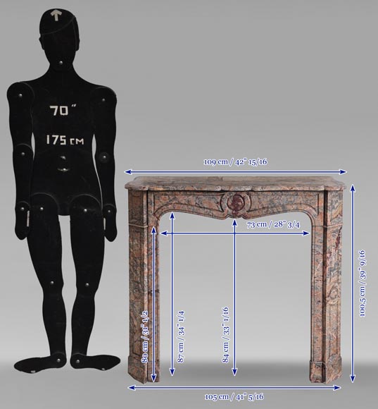 Cheminée de Style Louis XV modèle Pompadour en marbre Enjugerais Cheminée de Style Louis XV modèle Pompadour en marbre Enjugerais-9