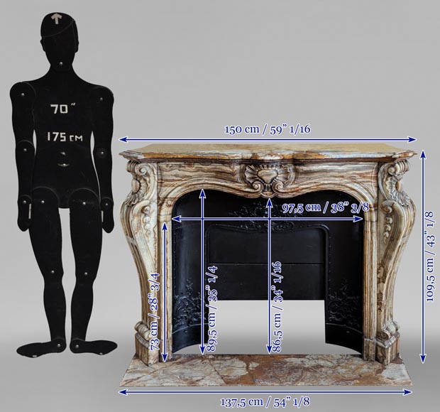 Cheminée de style Louis XV en onyx Cheminée de style Louis XV en onyx-14