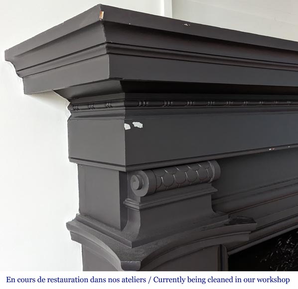 Cheminée de style Napoléon III en bois peint Cheminée de style Napoléon III en bois peint-3