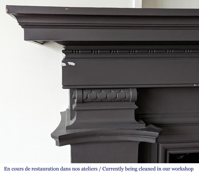 Cheminée de style Napoléon III en bois peint Cheminée de style Napoléon III en bois peint-4