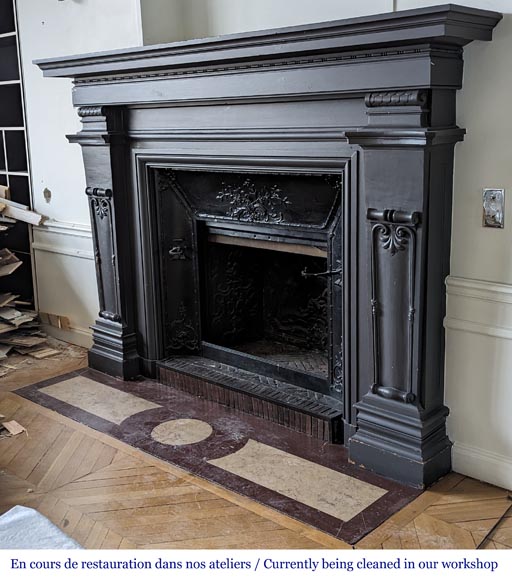 Cheminée de style Napoléon III en bois peint Cheminée de style Napoléon III en bois peint-6