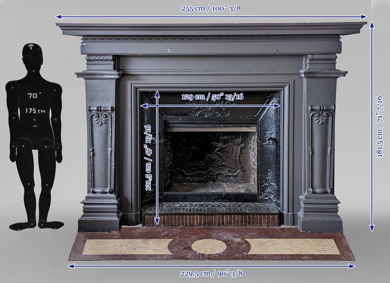 Cheminée de style Napoléon III en bois peint Cheminée de style Napoléon III en bois peint-14
