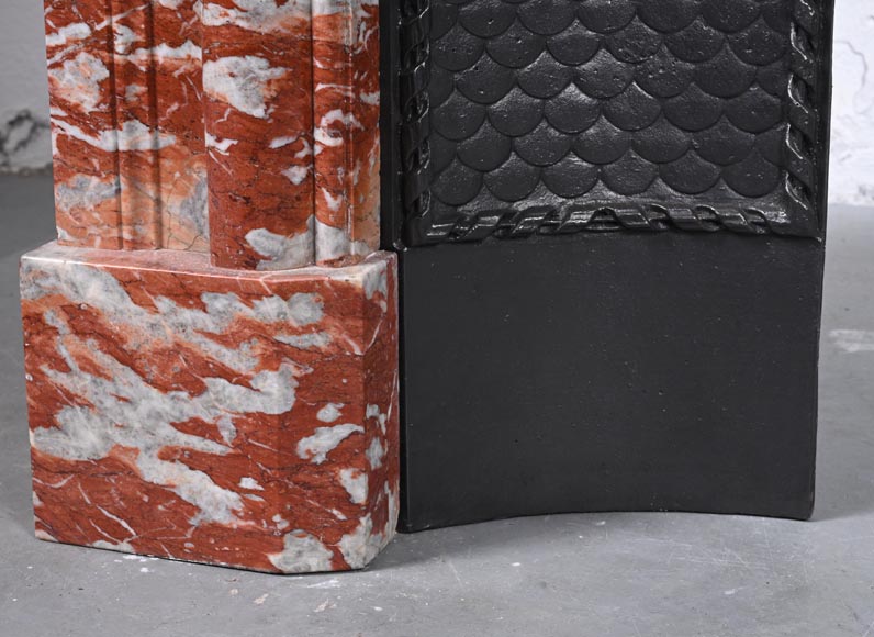 Cheminée de style Louis XIV en marbre rouge du Languedoc Cheminée de style Louis XIV en marbre rouge du Languedoc-4