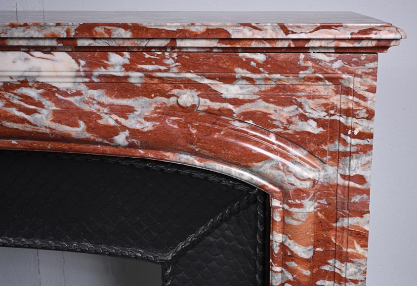 Cheminée de style Louis XIV en marbre rouge du Languedoc Cheminée de style Louis XIV en marbre rouge du Languedoc-6