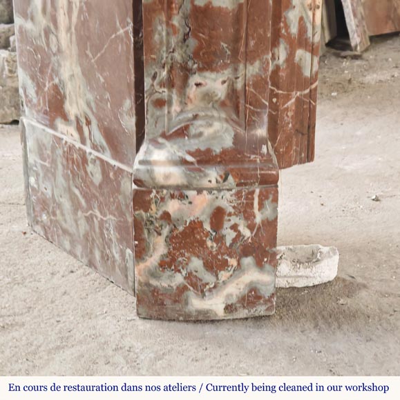 Cheminée de style Louis XV modèle Pompadour en marbre Rouge du Nord Cheminée de style Louis XV modèle Pompadour en marbre Rouge du Nord-4