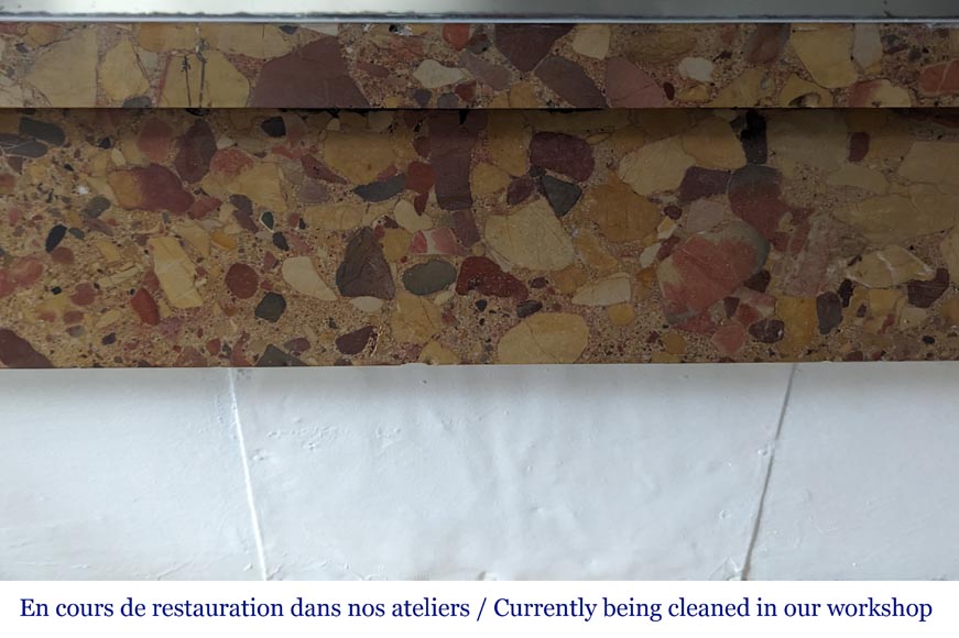 Cheminée époque Directoire en brèche d'Alep Cheminée époque Directoire en brèche d'Alep-1