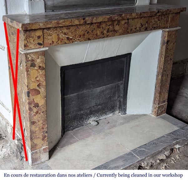 Cheminée époque Directoire en brèche d'Alep Cheminée époque Directoire en brèche d'Alep-2
