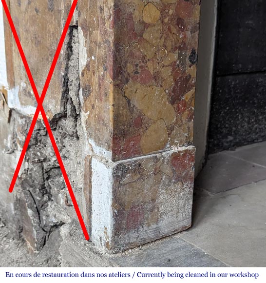 Cheminée époque Directoire en brèche d'Alep Cheminée époque Directoire en brèche d'Alep-4