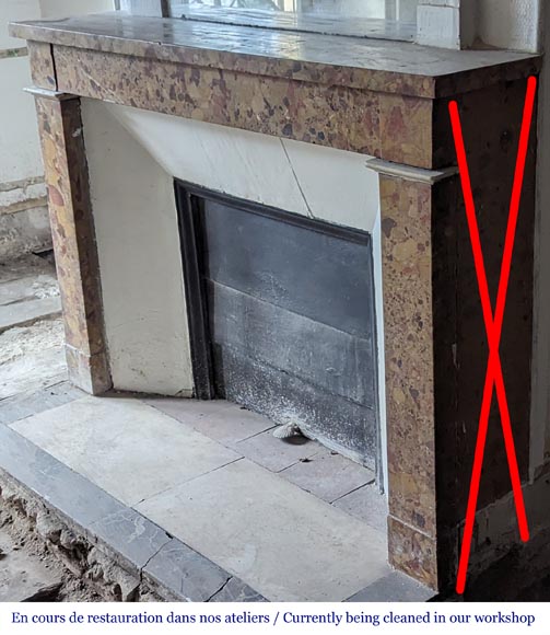 Cheminée époque Directoire en brèche d'Alep Cheminée époque Directoire en brèche d'Alep-5