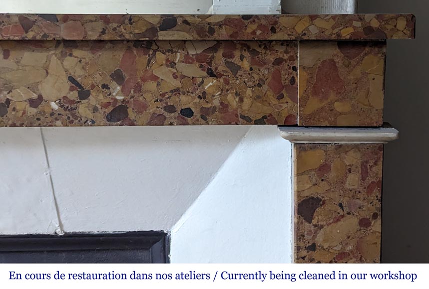 Cheminée époque Directoire en brèche d'Alep Cheminée époque Directoire en brèche d'Alep-6