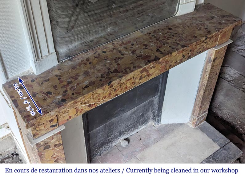 Cheminée époque Directoire en brèche d'Alep Cheminée époque Directoire en brèche d'Alep-8