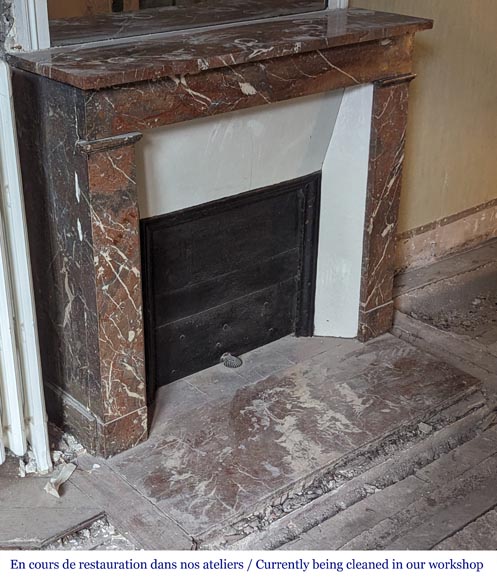 Cheminée de style Louis XVI en marbre Rouge du Nord Cheminée de style Louis XVI en marbre Rouge du Nord-2