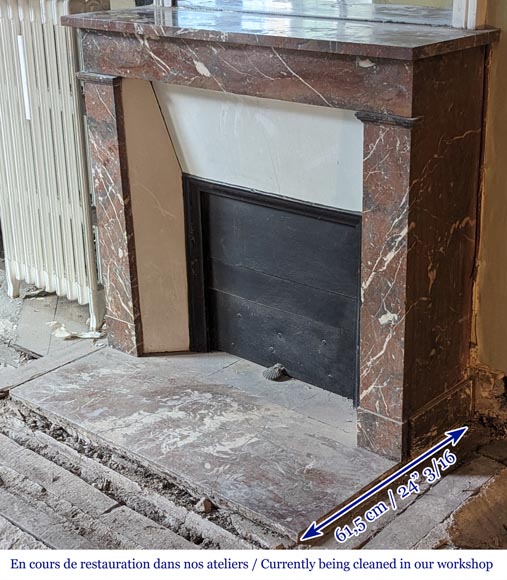 Cheminée de style Louis XVI en marbre Rouge du Nord Cheminée de style Louis XVI en marbre Rouge du Nord-5