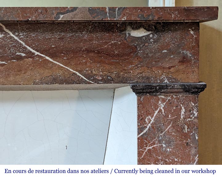 Cheminée de style Louis XVI en marbre Rouge du Nord Cheminée de style Louis XVI en marbre Rouge du Nord-6