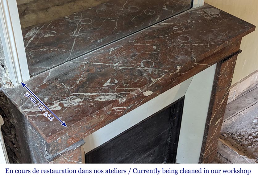 Cheminée de style Louis XVI en marbre Rouge du Nord Cheminée de style Louis XVI en marbre Rouge du Nord-9