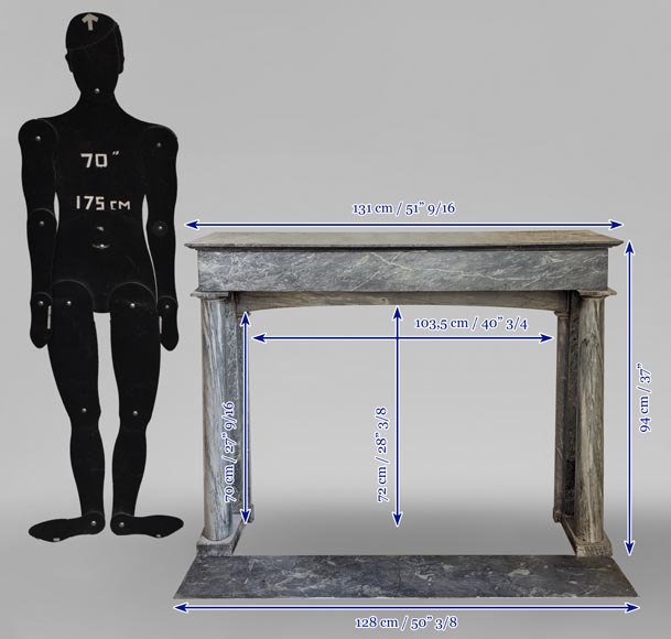 Cheminée de style Directoire à colonnes détachées en marbre Turquin Cheminée de style Directoire à colonnes détachées en marbre Turquin-11