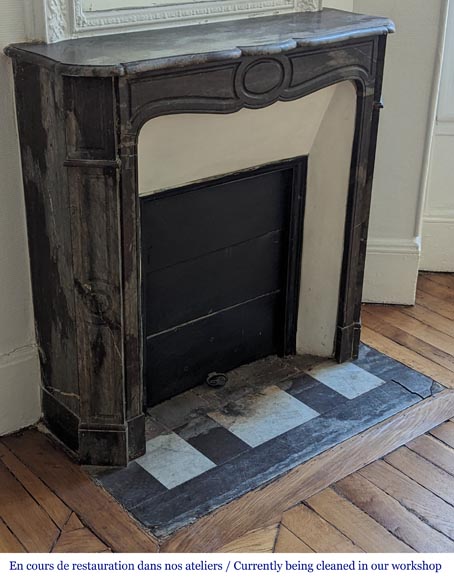 Cheminée de style Louis XV modèle Pompadour en marbre Campan Cheminée de style Louis XV modèle Pompadour en marbre Campan-2