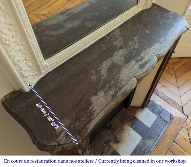 Cheminée de style Louis XV modèle Pompadour en marbre Campan Cheminée de style Louis XV modèle Pompadour en marbre Campan-9