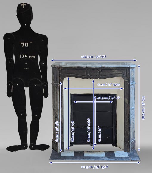 Cheminée de style Louis XV modèle Pompadour en marbre Campan Cheminée de style Louis XV modèle Pompadour en marbre Campan-10