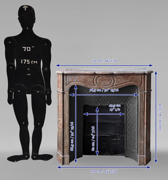 Cheminée de style Louis XV modèle Pompadour en marbre Enjugerais Cheminée de style Louis XV modèle Pompadour en marbre Enjugerais-8