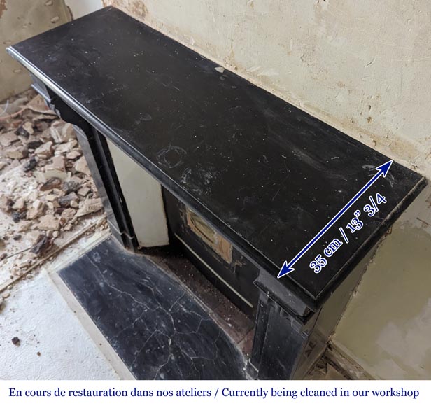 Cheminée de style Napoléon III à modillon en marbre noir Cheminée de style Napoléon III à modillon en marbre noir-9