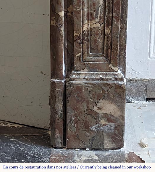 Cheminée d'époque Louis XVI en marbre Rouge Royal Cheminée d'époque Louis XVI en marbre Rouge Royal-7