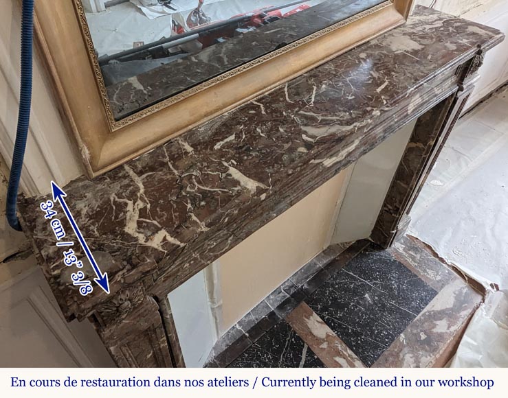 Cheminée d'époque Louis XVI en marbre Rouge Royal Cheminée d'époque Louis XVI en marbre Rouge Royal-9