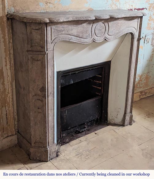 Cheminée de style Louis XV modèle Pompadour sculptée en marbre de Lunel Cheminée de style Louis XV modèle Pompadour sculptée en marbre de Lunel-2