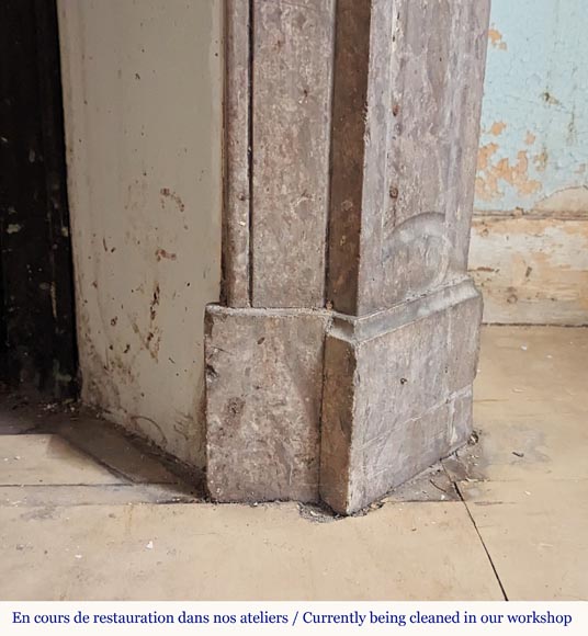 Cheminée de style Louis XV modèle Pompadour sculptée en marbre de Lunel Cheminée de style Louis XV modèle Pompadour sculptée en marbre de Lunel-5