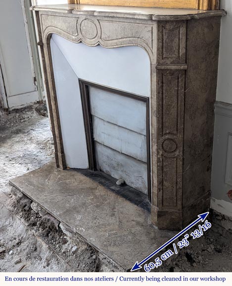 Cheminée de style Louis XV modèle Pompadour sculptée en marbre de Lunel Cheminée de style Louis XV modèle Pompadour sculptée en marbre de Lunel-5