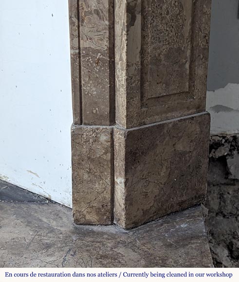 Cheminée de style Louis XV modèle Pompadour sculptée en marbre de Lunel Cheminée de style Louis XV modèle Pompadour sculptée en marbre de Lunel-7