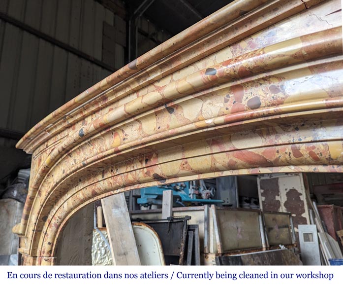 Cheminée de style Régence en Brèche d’Alep Cheminée de style Régence en Brèche d’Alep-5