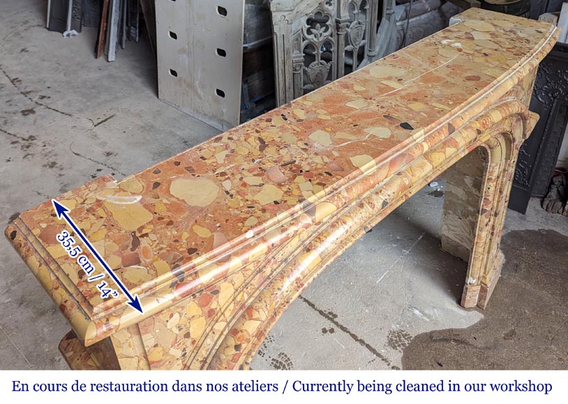 Cheminée de style Régence en Brèche d’Alep Cheminée de style Régence en Brèche d’Alep-10