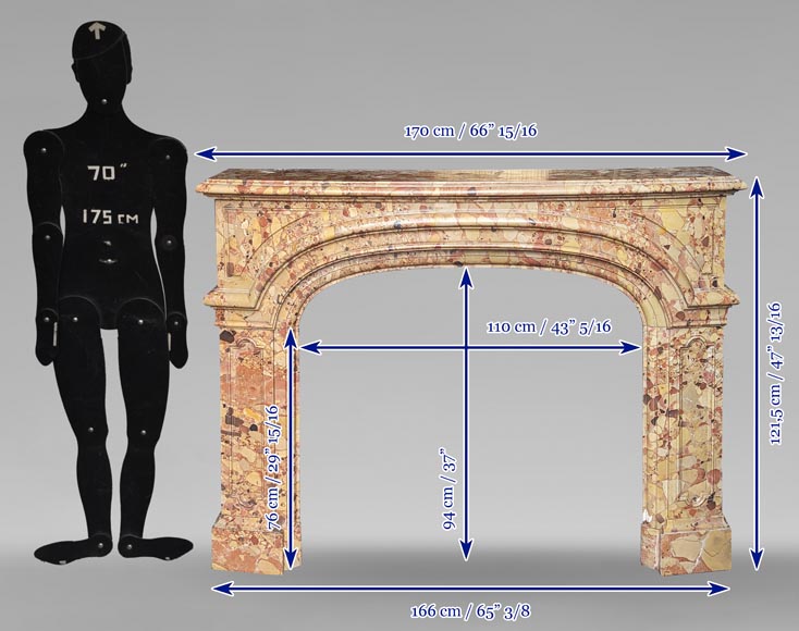 Cheminée de style Régence en Brèche d’Alep Cheminée de style Régence en Brèche d’Alep-11