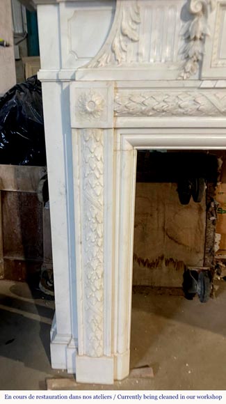 Cheminée napoléon III à horloge, putti musiciens Cheminée napoléon III à horloge, putti musiciens-5