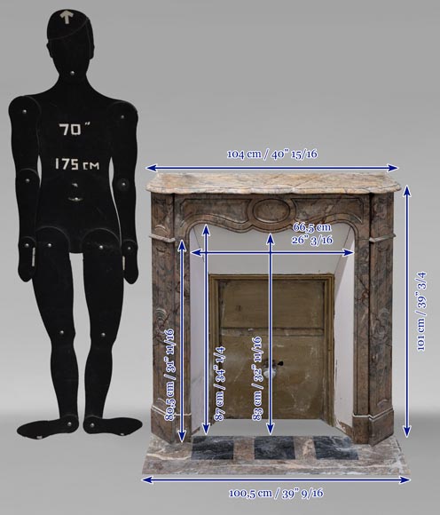 Cheminée de style Louis XV modèle Pompadour en marbre Enjugerais Cheminée de style Louis XV modèle Pompadour en marbre Enjugerais-10